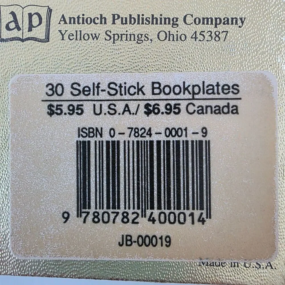 Vintage Self Stick Bookplates 30 Antique Antioch Bookplates Decorative Labels